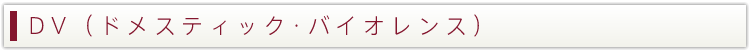 DV(ドメスティック・バイオレンス)